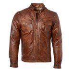 Men’s Brown Biker Leather Jacket