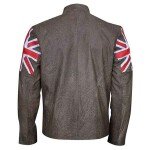 Men’s Cafe Racer Style Gray Leather Jacket