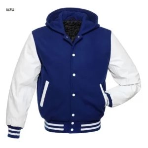 Men Varsity Hooded Jacket