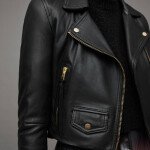 Elora Cropped Leather Biker Jacket