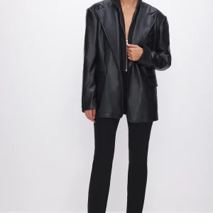 Oversized Faux Leather Blazer