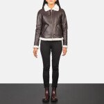 Sherilyn B-3 Maroon Leather Bomber Jacket