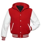 Men Varsity Hooded Jacket