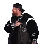 Thanksgiving Halftime Show Jelly Roll Black Varsity Jacket