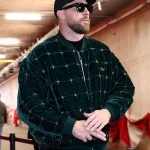 Travis Kelce Kith Beaded Velvet Clay Bomber Jacket