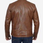 Men’s Brown Leather Biker Jacket