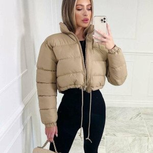 Women's Beige Puffer Jacket