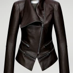 Womens Brown Bitter Leather Jacket