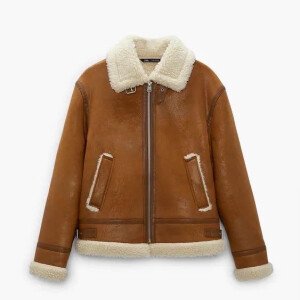 Women's Premium Tan Brown Shearling Jacket