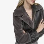 Women's Vellica Pebbled Faux Shearling Motor Jacket