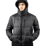 Gerard Mens Black Puffer Jacket with Sherpa Lined Hood