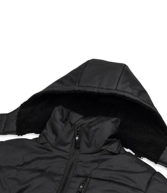 Gerard Mens Black Puffer Jacket with Sherpa Lined Hood