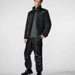 Two Sided Reversable Puffer Jacket With Faux Sherpa Jacket