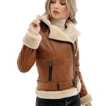 Women's Aviator Brown Leather Jacket