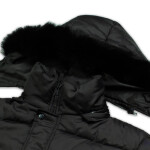 Melvin Mens Black Puffer Jacket with Faux Fur Trim Hood
