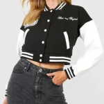 Above and Beyond Crop Varsity Jacket