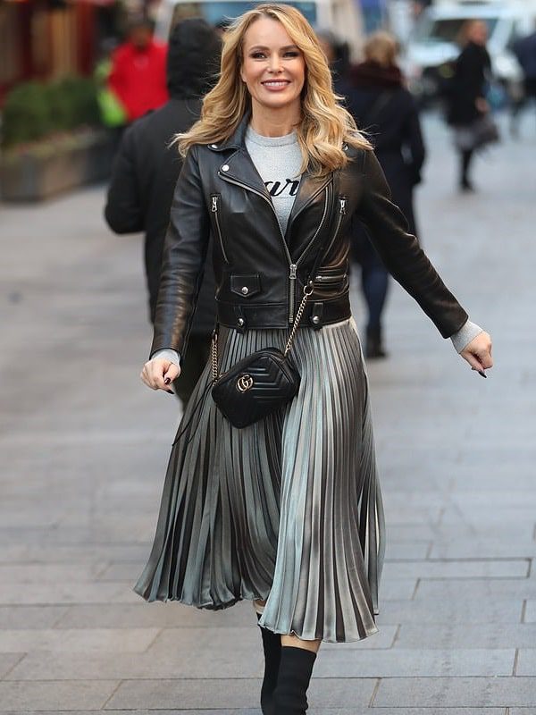 Amanda Holden Black Leather Jacket - The Leather Fashion - The Jackets Hub