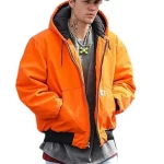 Justin Bieber Orange Hooded Jacket