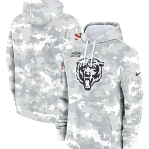 Arctic Camo Chicago Bears Salute to Service Club Hoodie