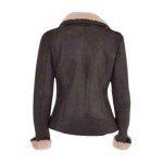 Women's Aviator Brown Leather Shearling Jacket