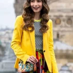 Lily Collins Emily in Paris S02 Yellow Long Blazer