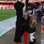 Brittany Mahomes Black Shearling Coat