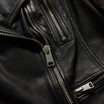 Cargo Distressed Leather Biker Jacket