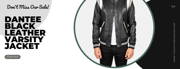 Dantee Black Leather Varsity Jacket-5