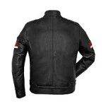 Ducati Black Leather Red And White Striped Jacket