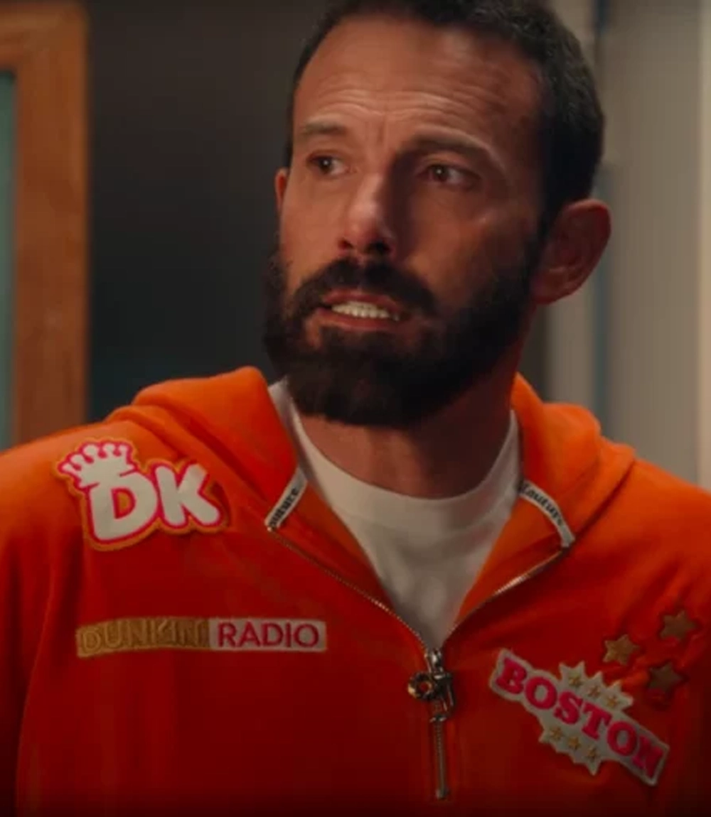 Super Bowl Commercial 2025 Ben Affleck Dunkings Jacket Mens Leather