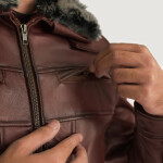 Mens Fur Brown Leather Jacket