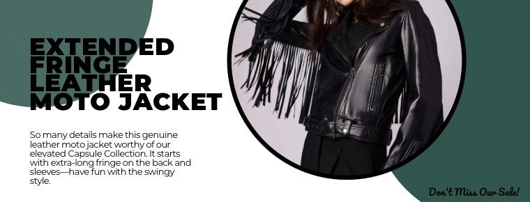 Extended Fringe Leather Moto Jacket