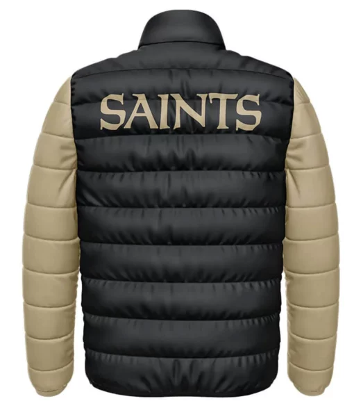 New Orleans Saints Black and Beige Jacket