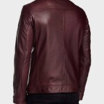 Oliver Arrow Maroon Leather Jacket
