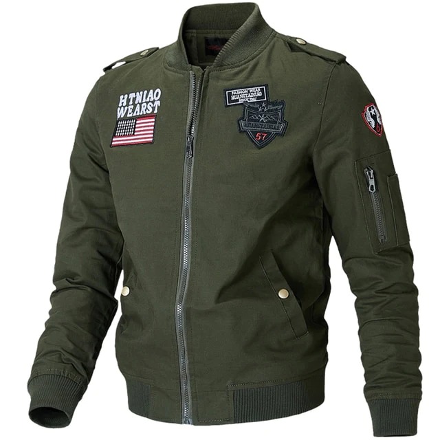 Army Military Motorcycle Bomber Jacket
