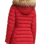 Women’s Red Fur Hooded Parka Jacket