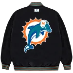 Miami Dolphins GOLF WANG Satin Bomber Jacket