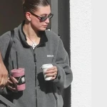 Hailey Bieber MIU MIU Fleece Sweatshirt