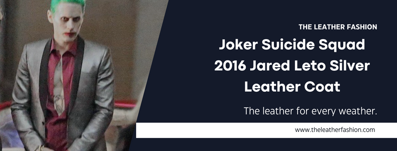 Joker Suicide Squad 2016 Jared Leto Silver Leather Coat