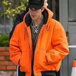 Justin Bieber Orange Hooded Jacket