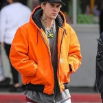 Justin Bieber Orange Hooded Jacket