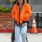 Justin Bieber Orange Hooded Jacket