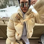 Kim Kardashian Louis Vuitton Shearling Jacket