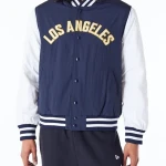 LA Dodgers MLB Wordmark Navy Bomber Jacket