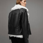 Women's Leather Shearling Biker Jacket