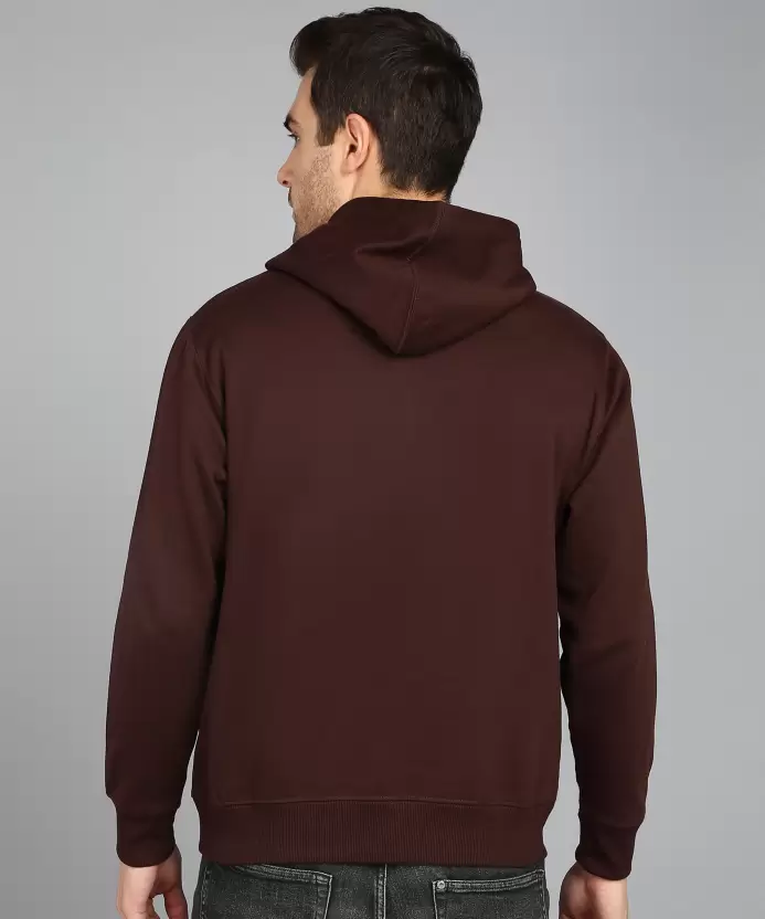 Men Full Sleeve Solid Hooded Sweatshirt