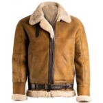 Men's Aviator Brown Sheepskin Shearling B3 Jacket