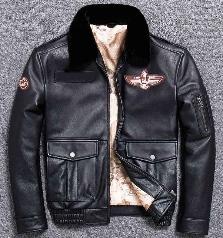 Men's Black Cowhide Leather Jacket