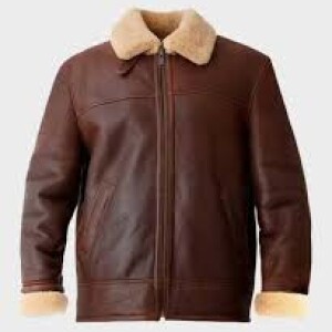 Men's Brown Aviator Shearling Leather Jacket