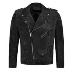 Men’s Distressed Black Suede Leather Jacket